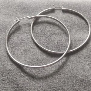 Sterling Silver Large Hoop Earrings